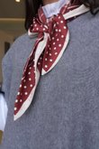 Plaid & Polka Border Triangle Silk Neckerchief Deep Rust